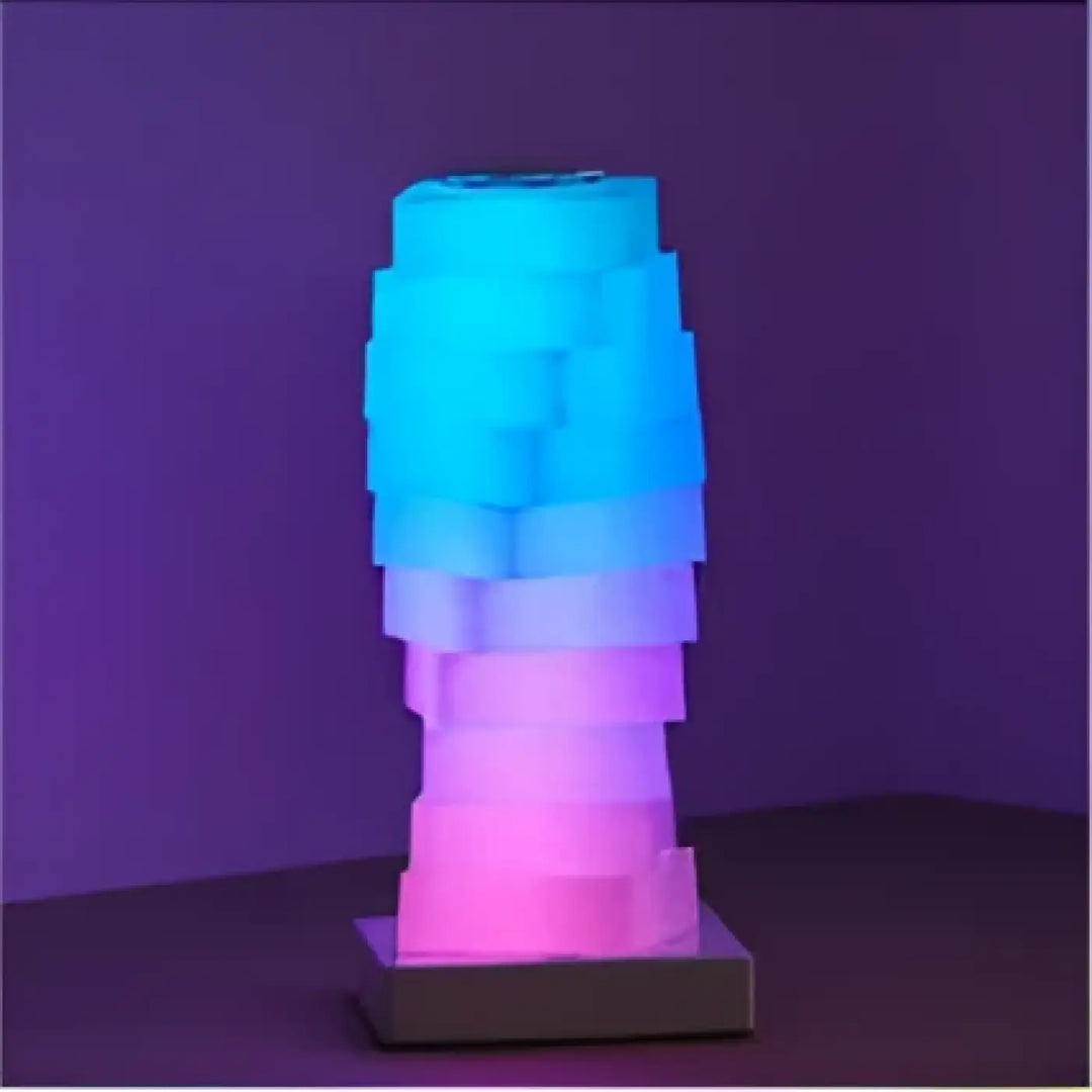 Veilleuse moderne aries avec lumière apaisante bleu rose en corps cylindrique translucide pour profiter d’un éclairage doux
