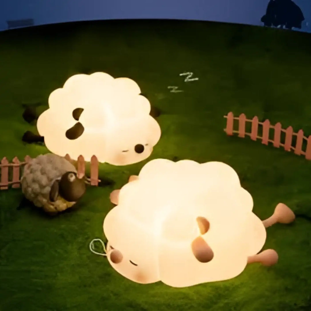 Veilleuse mouton cheepy avec lumière douce en forme de mouton doux et présence lumineuse apaisante