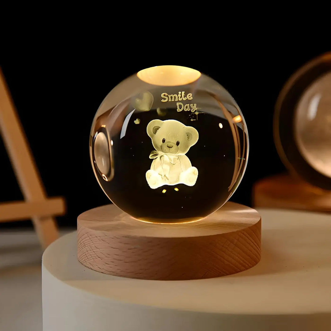 Teddy Bear Crystal Ball Night Light | Adult and Children Night Lights