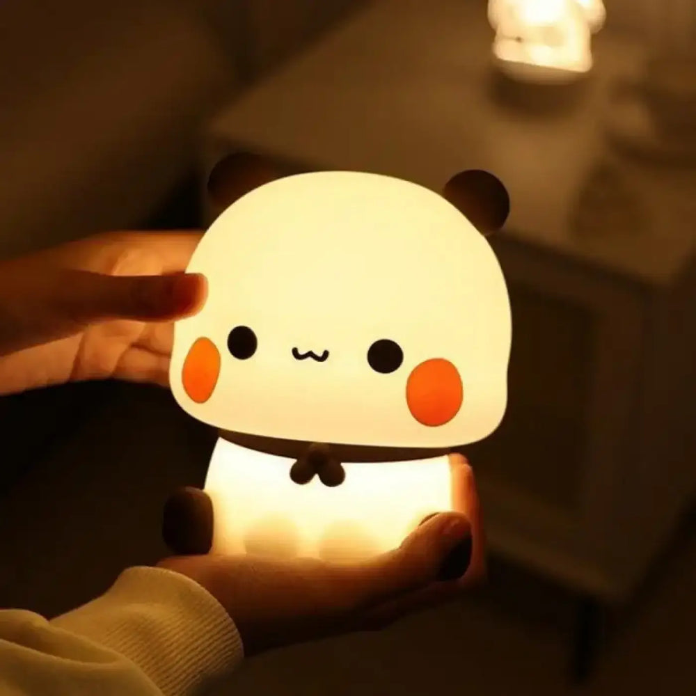 Veilleuse panpan lampe cosy en forme de panda blanc avec lumière douce idéale pour créer une ambiance chez soi