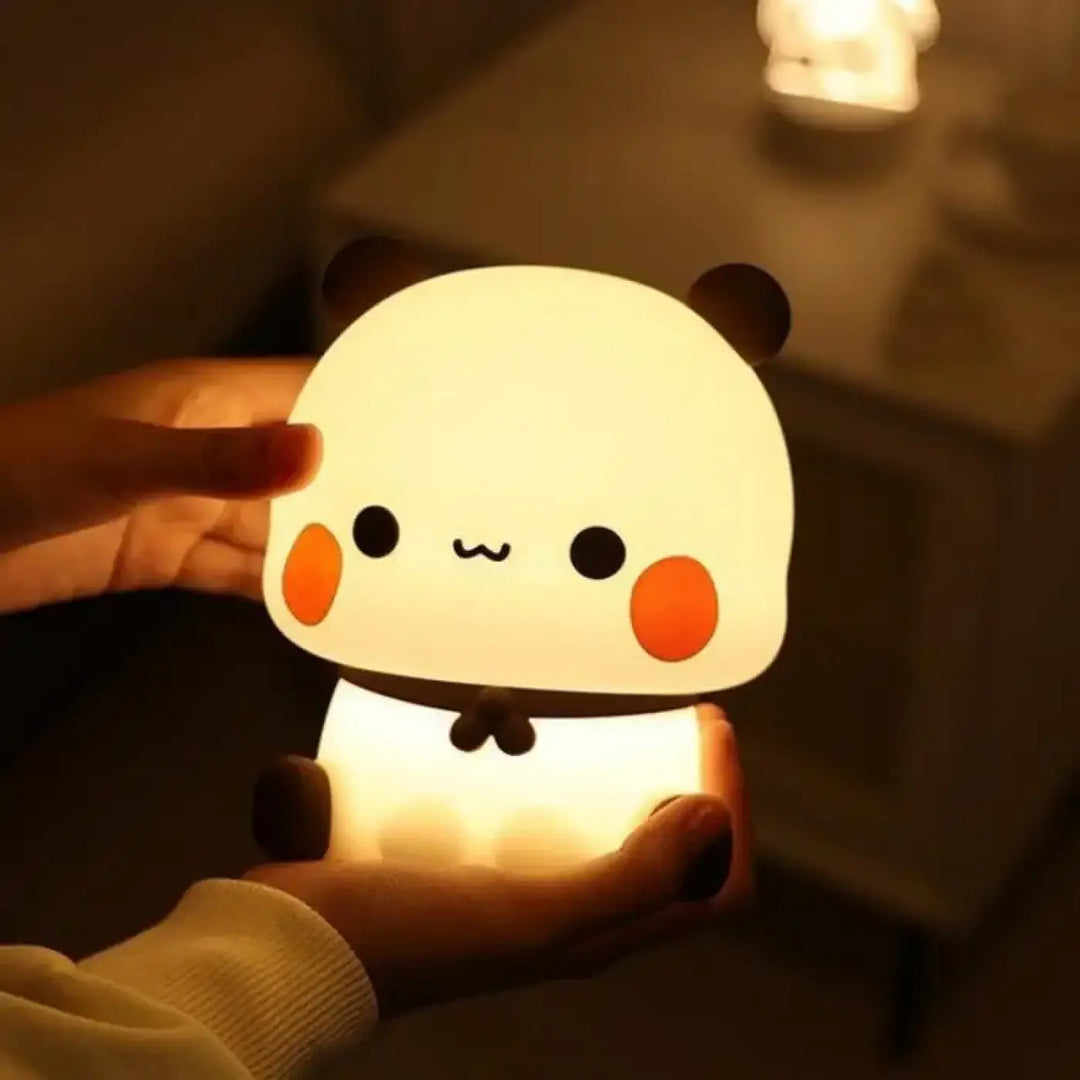Veilleuse panpan lampe cosy en forme de panda blanc avec lumière douce idéale pour créer une ambiance chez soi