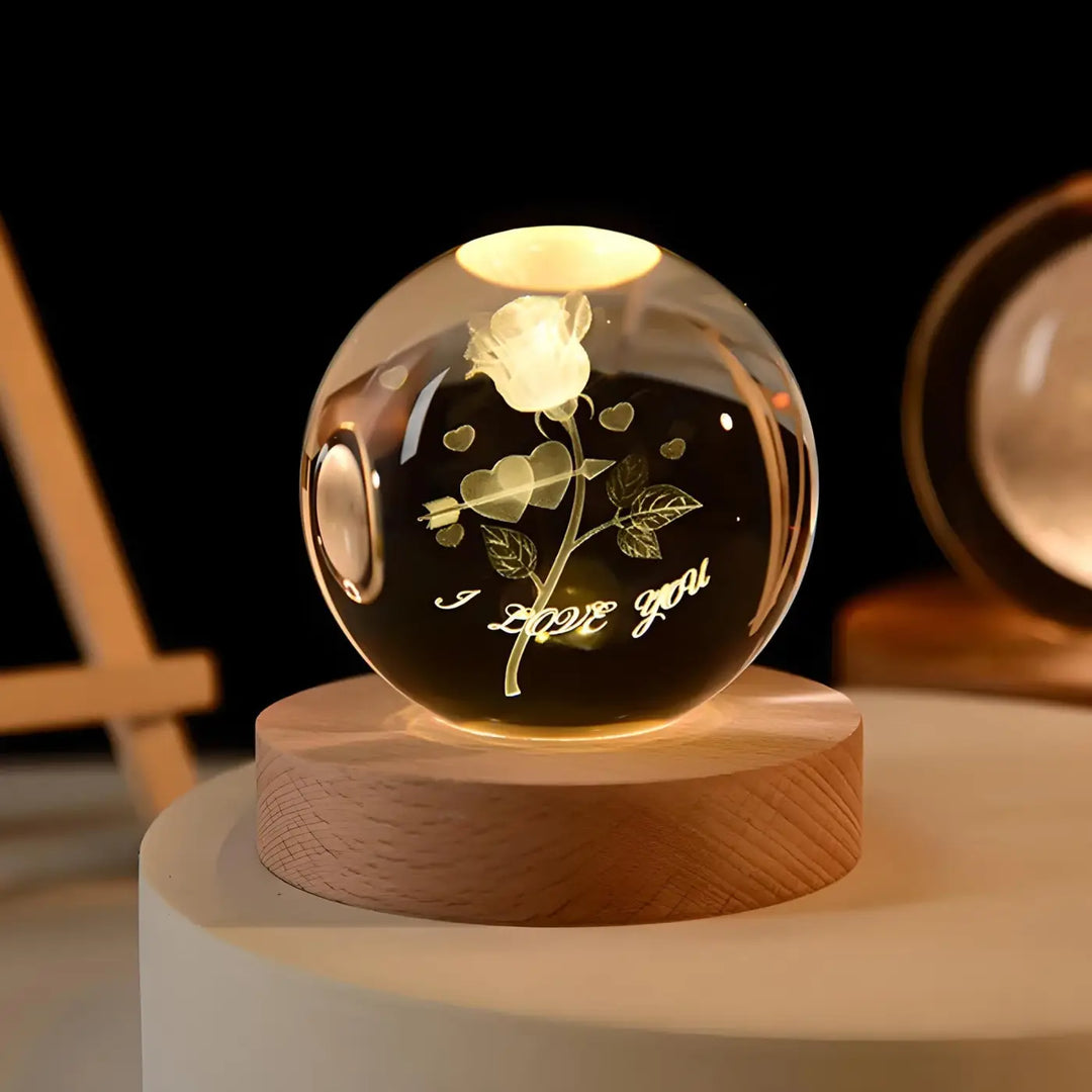 Rose Crystal Ball Night Light | Adult Night Lights